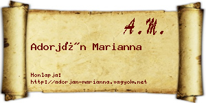 Adorján Marianna névjegykártya