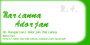 marianna adorjan business card