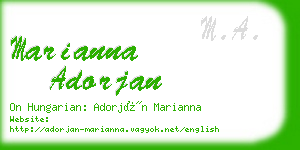 marianna adorjan business card